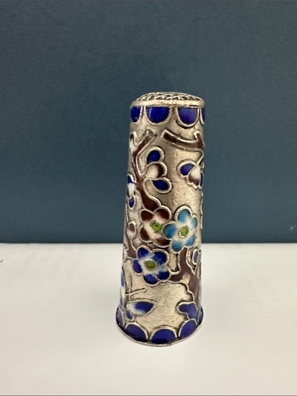 Rare Vintage Long Enamel Thimble